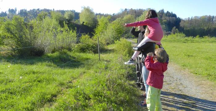 Leiter und Teilnehmer beim Beobachten der Natur @ Sylvie Rotzetter