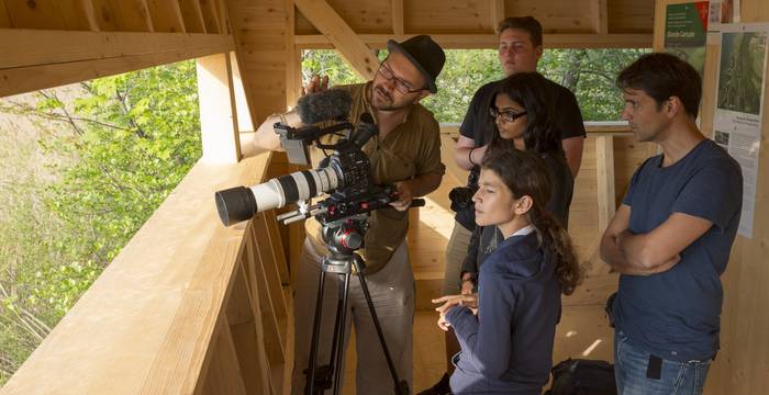 Tournage sur le Grèbe © Benoît Renevey / naturecommunication.ch