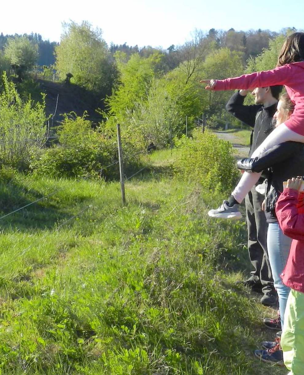 Leiter und Teilnehmer beim Beobachten der Natur @ Sylvie Rotzetter